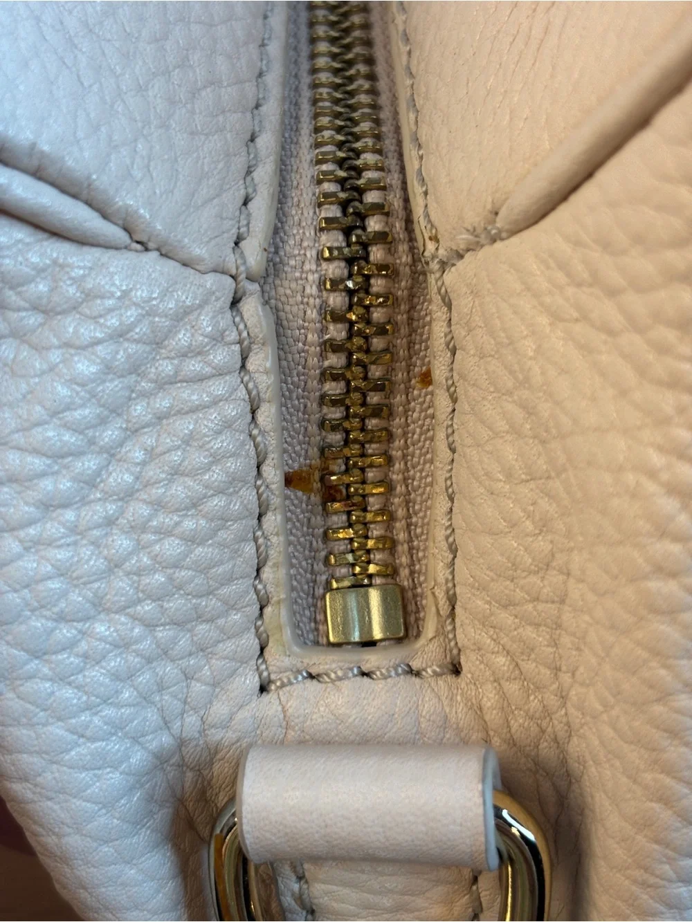 Kate Spade Grant Park Hadley Cream Pebbled Leather Satchel